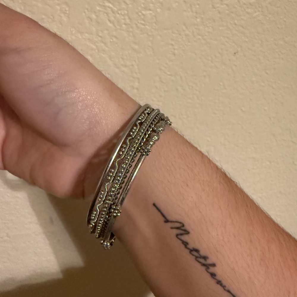 Elegant Silver Bangle Set